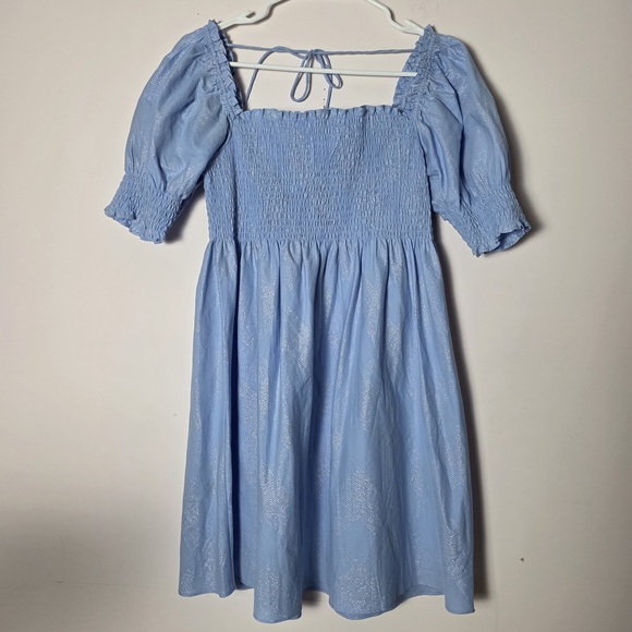 Hill House Dresses & Skirts - Hill House Home Blue Nap Dress Medium Puff Sleeve Smocked Cinderella Mini Dress
